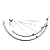 Mudguard BF MTB alu-plastic silver-black-silver