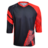 Tricou FUNKIER Dolomiti-K Enduro Kids 3/4 sleeve - Black/Red, 12 ani