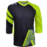 Tricou FUNKIER Dolomiti-K Enduro Kids 3/4 sleeve - Black/Ref Yellow, 8 ani