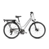 Bicicleta electrica de trekking/oras femei Romet Gazela 1 RM M/18 Argintiu/Grafit 2023